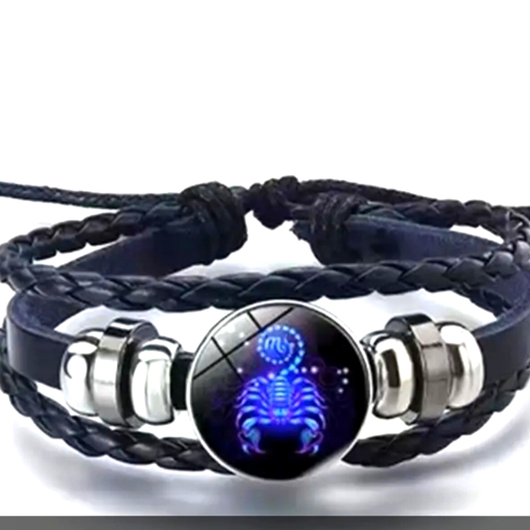Scorpio Constellation Sign Adjustabpe Black Bracelet - Picture 1 of 1